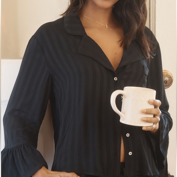 EUC Anthropologie Pajama Ruffle Set - Picture 4 of 4